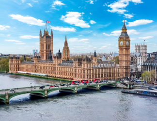 Houses of Parliament (Westminster palace) and Big Ben tower, London, UK